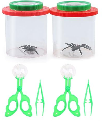 BABYVIVA 6 Stück/Set Lupe Insektenbox Einsatz Käfer Viewer Bug Lupe Behälter Tier Insekten Käfig Käfig Käfig Käfer Glas für Kinder