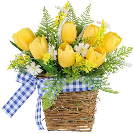 Arecobticy Autumn Decorations,Christmas Wreath,Wall Hanging Flowers Plant Artificial Flower with Baskets for Front Door Porch Garden Yard Outdoor Decorations