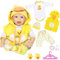 Puppenkleidung für Baby Puppen, Babypuppenkleidung mit 43–55 cm New Baby Puppen, 9-teiliges Outfit mit Kapuze, Enten Overall mit Hose, Socken, Kleiderbügel und mehr für Jungen Mädchen