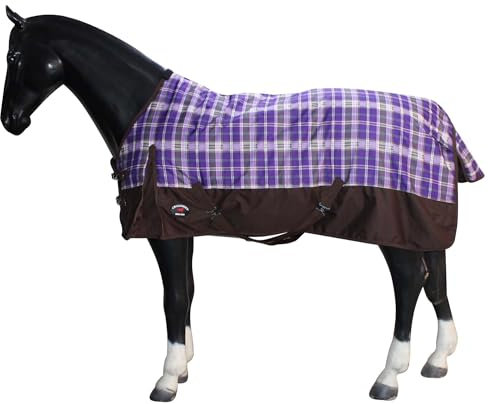 CHALLENGER 21EE05 Pferdedecke 600D, wasserdicht, mittelschwer, kariert, Winterdecke, 213,4 cm