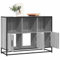 FIRBNUS Buffetschrank Sideboard Hochschrank Aufbewahrungsmöbel Seitenschrank Beistellschrank Kommode für Wohnzimmer Schlafzimmer oder Büro Industrie-Stil Grau Sonoma 100x35x76 cm