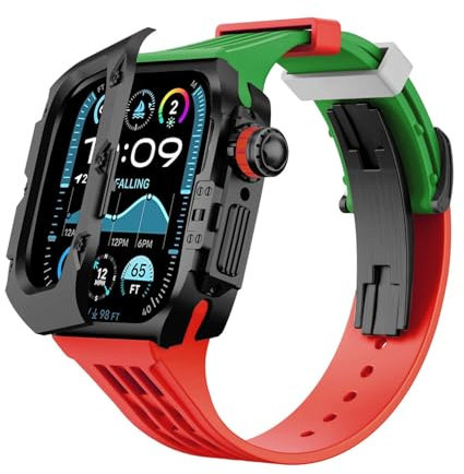 Kit di modifica del cinturino, per Apple Watch Ultra 2 49 mm 9 8 7 45 mm Soul Cool Titanium, per iWatch Ultra 49 mm Mod Kit Fluorubber Watch Band Set di accessori, 49 mm, Agata, 49MM, Agata