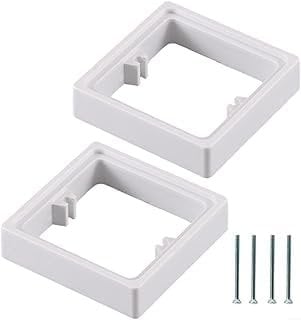2Pack Single Socket Spacer Electrical Outlet Box Extender Single Gang Box Extender with 4PCS Screws and 1PC Screwdriver for Living Room School Office Increasing Ring Heightening ring