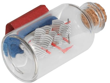 LOLIPPYY Miniatur Segelschiff Driftflasche in Wunschröhren Design Nautische Tischdekoration aus Glas Handgefertigtes Piratenschiff Modell für Segler und Bootsfahrer Stilvolle Vitrinen und