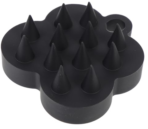 WEKADRIN Peelingbürste und Entspannende Kopfmassage Kopfhaut aus Silikon mit Tiefer Massagefunktion und Meridianstimulation Schwarz für Sanfte Reinigung unter Dusche
