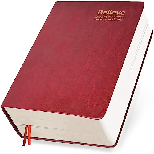 KXF 720 Horizontale Linie Seiten Super Dicke Schreibnotizbücher Journal für Männer Frauen Reise Tagebuch Faux Leder Memo Pad Notizblock für Aufzeichnung Notizbuch Schule (B6 Größe Journal, Rot)