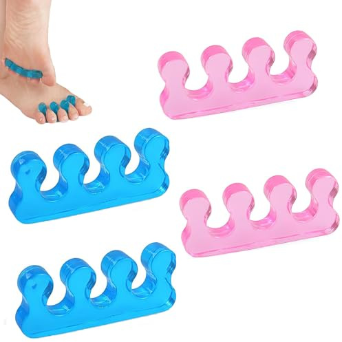 4 Stück Zehenspreizer Nagellack, Zehentrenner Pediküre Silikon, Wiederholbare Waschbare, Gel Nagellack Zehenabstandshalter, Für überlappende Zehen Ballenzehen Hammerzehen Für Männer Und Fraue