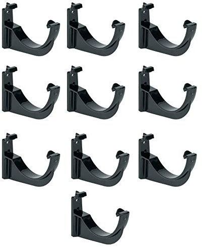 FLOPLAST 112mm Half Round Fascia Gutter Bracket - Black - Bag of 10