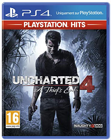 Sony, Uncharted 4 PS4, 1 Joueur, Mode Multijoueurs Disponible, Version Physique avec CD, En Français, PEGI 16+, Jeu pour PlayStation 4