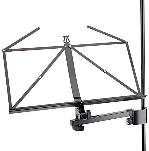 K&M 11505 Noten- und Konzepthalter Schwarz - 48,5 cm x 24 cm - verstellbare Stativerweiterung aus Stahl - bis ø 3 cm