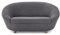 LOOKS by Wolfgang Joop, Looks IV Designer Sofa, 2 Sitzer mit Kugelfüßen, 178x114x82 cm (BxTxH), 2er Couch in dunkelgrau