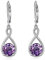 SEIYANG Amethyst Ohrringe Silber 925 hängend Creolen Baumeln Damen mit 5A Zirkonia Geburtsstein Februar für Frauen Geburtstags Schmuck Geschenk für Sie