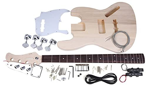 4-Saiter E-Bass Bausatz Massive Linde Korpus Ahorn Hals Palisander Griffbrett Bausatz Set Fachmann E-Gitarren-Bausatz