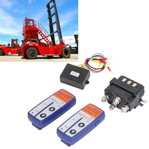 Kit de relé de Cabrestante de 12 V 250 A con Mando A Distancia, Juego de relé de Cabrestante de Vehículo Industrial para ATV, Vehículo Multifunción, Moto de Nieve, Cortacésped,