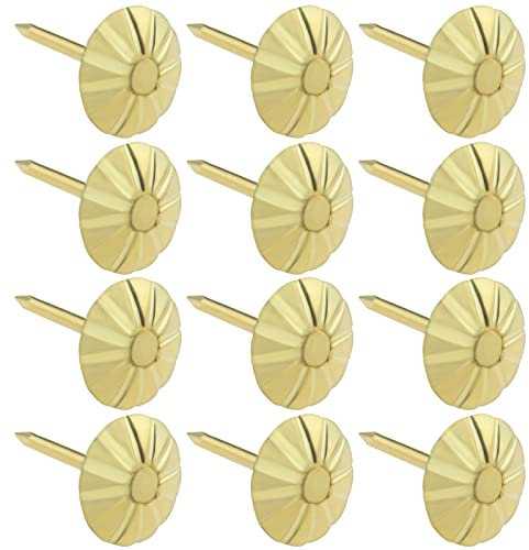 The Lord of the Tools 100 Stück Antik Ziernägel für Möbel Sofa Polsternägel Retro Deko Pinnnadel Metall Pin 11 X 16 mm Gold