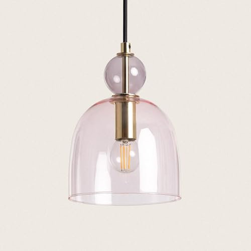 LEDKIA LIGHTING Lampada Sospensione Metallo e Vetro Mono-Baudelaire Rosa