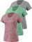 Star Vibe 3 Stücke Sport Shirts Für Damen Fitness Yoga Tshirt Damen Atmungsaktive Women's Activewear Yoga Kurzarm Grey/Green/Wine Red S