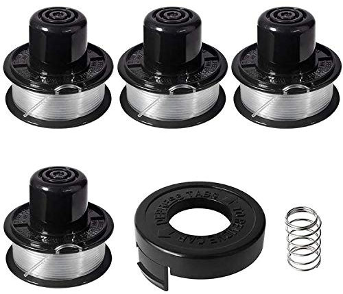 Eyoloty Fadenspule A6226-XJ A6226 passend für Black+Decker GL250,GL310,GL360,GL360SB,CST500,CST800 Rasentrimmer,mit Auftipp Automatik 6 M Länge Ø 2 mm und Spulendeckel (4 Spulen+1 Kappe)