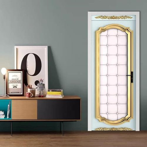 3D Goldener Runder Rahmen Türposter Selbstklebend Türaufkleber Tapete Wandbild Kunst Wandaufkleber Foto 90 X 200 Cm Für Wohnzimmer Schlafzimmer Badezimmer Küche Büro Pvc Abnehmbare Türdeko -6I4A7B4H1K