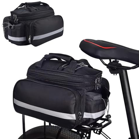 WOKICOR Sacoche de porte-bagages de vélo de 10 à 27 l, multifonctionnelle, étanche, protection contre la pluie, réfléchissante, pour vélo, VTT, sport, voyage