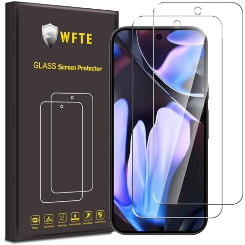 WFTE [2-Pack Protector de Pantalla para Google Pixel 9 Pro XL,9H Dureza,Huellas Dactilares Libre,Sin Burbujas,Cristal Templado Protector de Pantalla Google Pixel 9 Pro XL