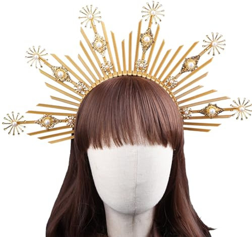 Shntig SunGoddess Haarreif für Damen, VirginMary Haarband, Party, Hochzeit, Halloween, Kopfschmuck, Haarband für Frauen, Jd022