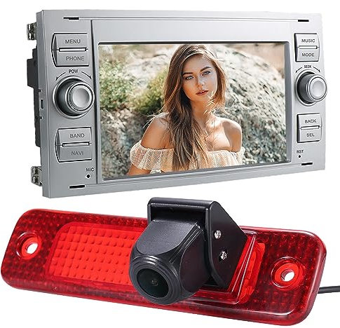 Navigationsgerät für Auto LKW Navi 7 Zoll GPS Navigation für Auto LKW mit Europa UK 52 Karten, Bremslicht Rückfahrkamera Ersatz für Ford C-Max Connect Fiesta Fusion Galaxy Kuga Mondeo S-Max