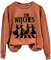 Generisch Pullover in Kastenform, lässig, mit Buchstaben, Halloween-Aufdruck, Rundhalsausschnitt, langärmeliges Oberteil Grauer Sweater (Orange, XL)