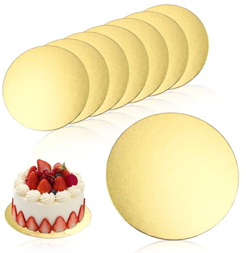 SRLWMYI 8 pcs Base Para Tartas 2 mm Ø 20 cm Soporte Para Tartas Bandejas Carton para Tartas Tableros Redondo para Bodas ​Fiestas de Cumpleaños Decoración de Pasteles