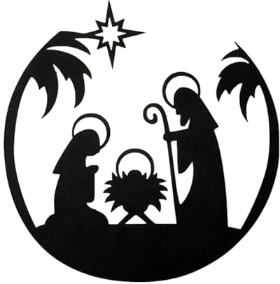 Weihnachtskrippe-Kunst Aus Metall – Wandbehang, Krippen-Kunst Aus Metall, Wandkunst, Krippen-Dekoration, Wandsilhouette, Weihnachtskrippen-Kunst-Silhouette, Moderne Dekoration Für Den Innen- Und Außen