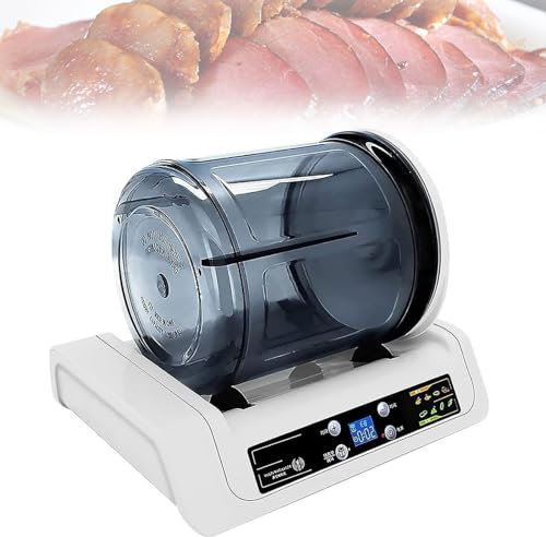 BDJSN Kommerzieller Tumbler-Marinator, 5-l-Trommel-Fleischmariniermaschine mit 10-Stunden-Timer, elektrische Tischmarinade für Hamburger, Steak, Speck, Hühnchen