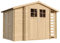 Holzhaus Gartenhaus mit Brennholzschuppen TIMBELA M389F - Gartenschuppen Holz B328xL206xH218 cm/ 3,53 + 0,97 + 0,97 m2 Lagerschuppen für Garten - Fahrrad Schuppen - Wasserfestes Dach