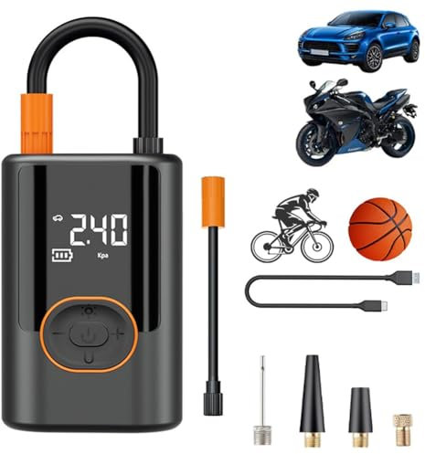 Aircore S1 – Smart Portable Tire Inflator,Wireless Wired Power Bank,Tire Inflator Portable Air Compressor,Wireless + Wired + Power Bank,150 Psi Air Pump for Car,Car Travel Essentials for Long Trips(Br