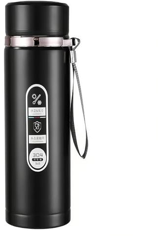800ml Water Bottle Vacuum Insulated Bottle, Travel Mugs, 18/8 Stainless Steel Water Cup, Leakproof Keep Drinks Hot Cold, Tea Flask for Cycling, Gym, Home(Black)