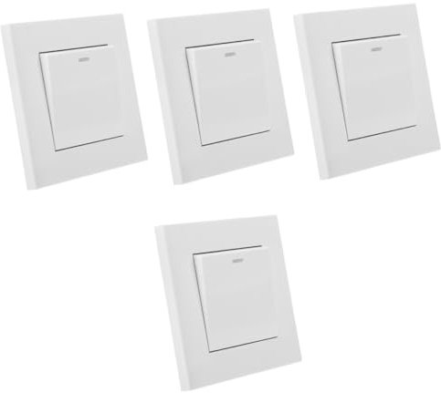 VILLCASE 4 Stück Schalttafel Licht Schalten Hoch Für Wand Doppelt Gold Abdeckung Schalter Kontrolle Panel Modern Led-leuchte Stk Weiß