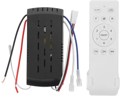 Garneck Control Remoto Universal para Ventilador de Techo con Luz, Controlador Inalámbrico de 6 Velocidades, Kit de Repuestos para Ventiladores, Accesorio sin Pilas para Sala de Estar Y Dormitorio.