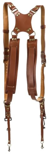 Ticha Leather Camera Strap, Dual Shoulder Strap, Suitable for DSLR Camera (Brown)