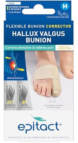 Epitact Bunion Corrector Flexible Hallux Valgus - Day use Bunion support that relieves pain and corrects the deviation while walking