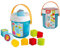 Simba 104010075 - ABC Bunter Sortiereimer, Eimer mit Deckel und 3 verschiedenen Formen zum Sortieren, 11 Teile, 15cm, ab 12 Monate