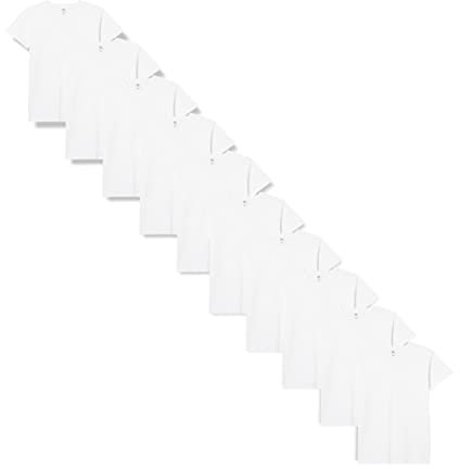 Fruit of the Loom V-Neck Valueweight Camiseta, Blanco, XXL (Pack de 10) para Hombre