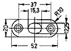 Stangenschließblech BKS 52 x 20 x 3 mm rund, Stahl verzinkt