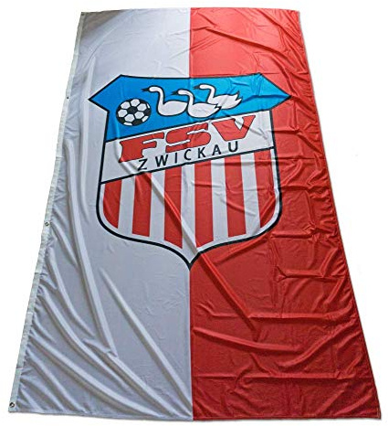 Flaggenfritze Hissflagge FSV Zwickau - 150 x 250 cm + gratis Aufkleber