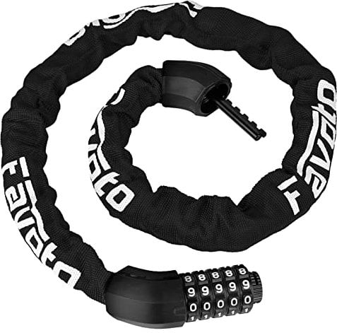 Favoto Chaîne Antivol Vélo à Code, Cadenas à Vélo Pliante, Serrure à Combinaison de 5 Chiffres Haute Sécurité pour Bicyclette, Moto, Scooter, Cyclisme d'Extérieur, 94cm Noir