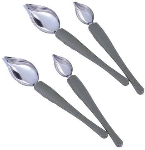 Cabilock 4 Stück Kulinarische Zeichnung Dekorationslöffel 7. 08Inch Edelstahl Saucier Nieselregen Löffel mit Konischen Auslauf Professionelle DIY Schokoladenstift