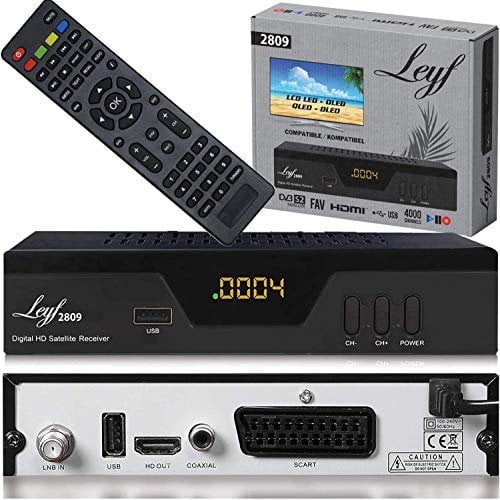hd-line 2809 - Receptor de satélite Digital (HDTV, DVB-S/S2, HDMI, euroconector, 2 Puertos USB 2.0, Full HD 1080p) (preprogramado para Astra Hotbird Türksat) Sólo para Canales alemanes