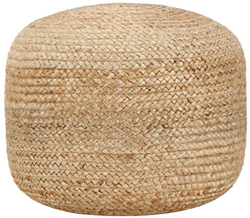 PETSOLA Kstyhome Pouf Fait à la Main Repose-Pied Tabouret Appui Pied Bout de Canapé Portable Salon Intérieur Maison Chambre à Coucher Salle de Séjour Jute