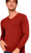 DOUBLE M Jersey Hombre Cuello Pico, Suéter para Hombre, Básico, Tallas S,M,L,XL,XXL, para Todos los Días, Naranja Rojizo.