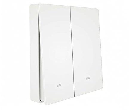 Kabelloser Wandschalter, Wireless RF 433, Anschluss wo Sie wollen, kompatibel mit Alexa, kabelloser Schalter für Lichter und elektrische Geräte (2 Tasten)