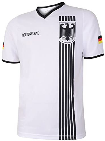 Maillot de Foot Allemagne Domicile - Rayures Noir Blanc - Enfants et Adultes - L