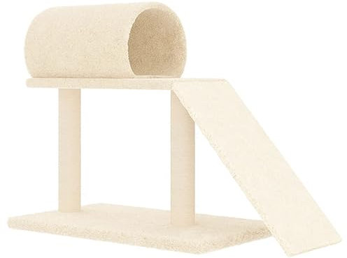 vidaXL Rascador para Gatos con túnel y Escalera Color Crema 55,5 cm